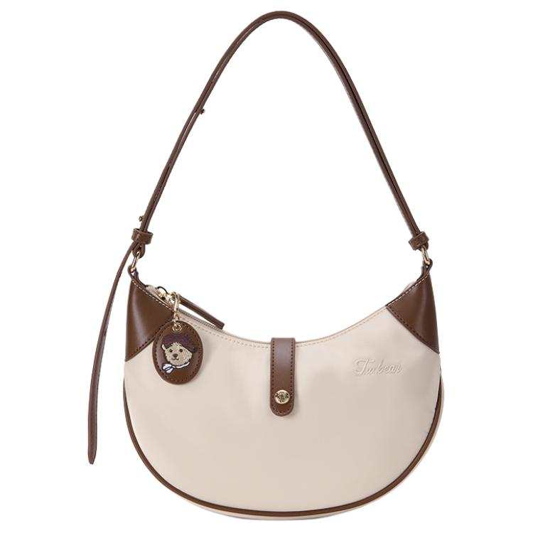 Teenie Weenie Fabric Crossbody Bags Women's White Apricot/Sand Brown/Black