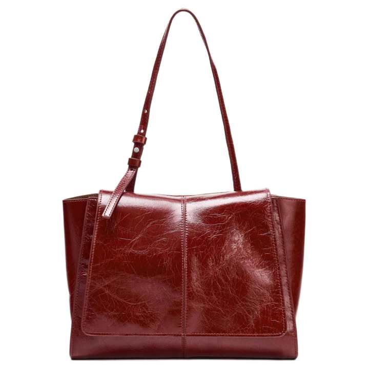 ZARA ZARA Cow Leather Shoulder Bag Mini Women's Cherry Red