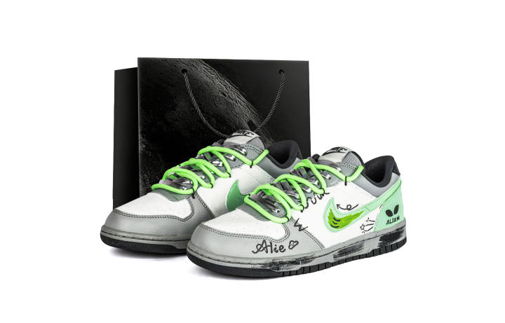 Nike Nike Big Abrasion Resistant Breathable Abrasion Resistant Breathable Low top Skateboard Shoes Men's White Green