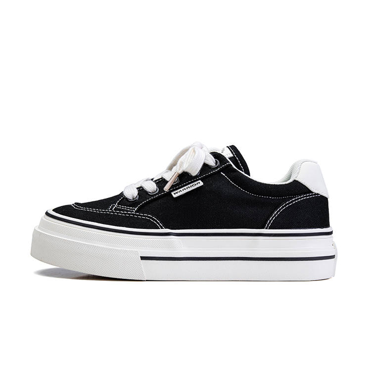 WARRIOR Coverage Height Increasing Abrasion Resistant Lightweight Low top Canvas Shoes Women's Black