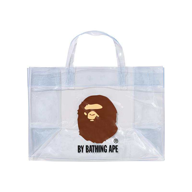 A BATHING APE Artificial Leather Handbag Regular Unisex Black/White/Purple