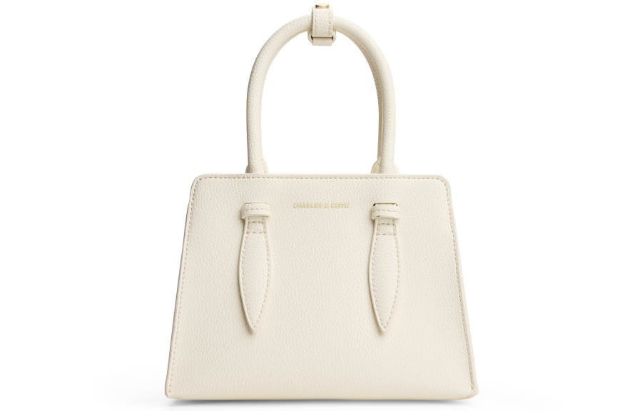 CHARLES&KEITH Pu Bunny Earmuff Crossbody Handbag Small Women's Cream Milk White/Taupe