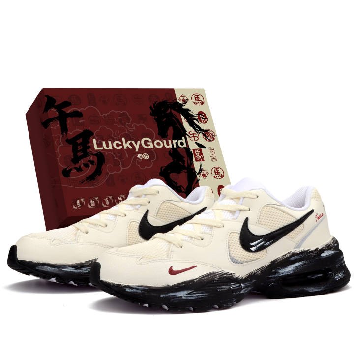 Nike Nike Air Max Fusion Cushioning Abrasion Resistant Casual Low Top Running Shoes Men's Ecru