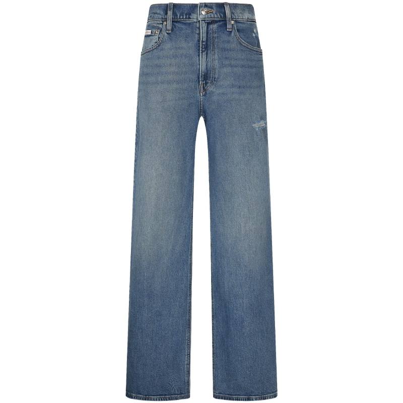 Calvin Klein Jeans Women's 3S7 Denim Blue Moderate Wide Leg Pants