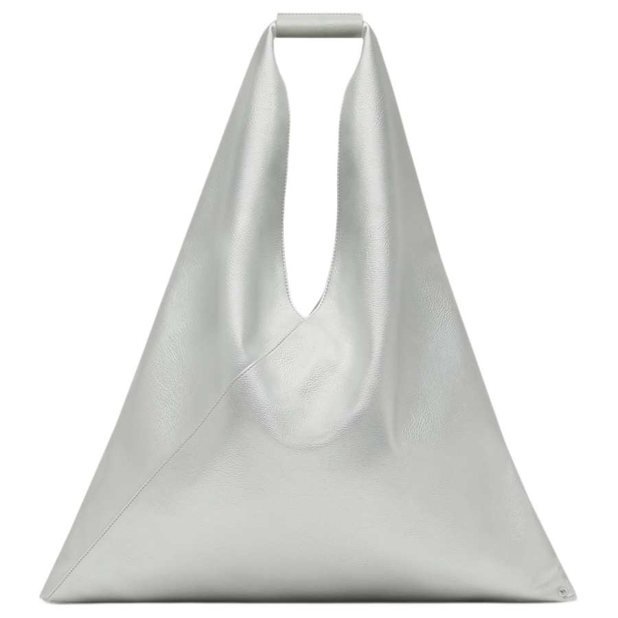 MM6 Maison Margiela PU With Calfskin Handbag Women's Silver