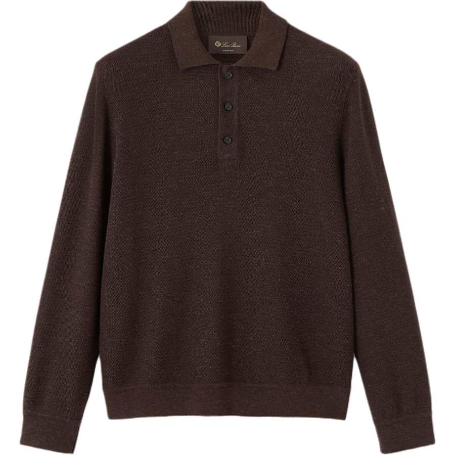 Loro Piana Sweaters Men's Cocoa Polo Collar Moderate