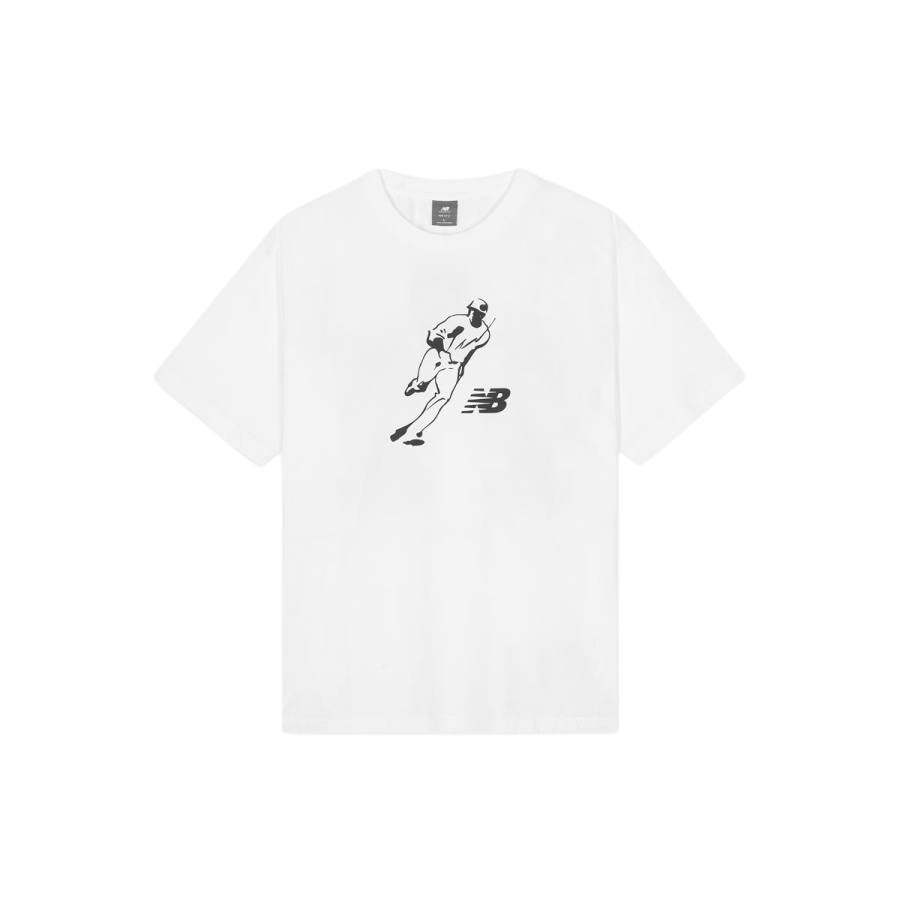 New Balance New Balance T Shirts Unisex White Crew Neck Moderate Straight Fit