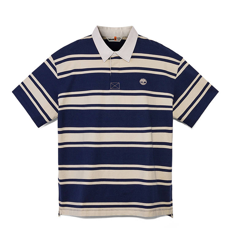 Timberland Polo Shirts Men's Marine Blue Lapel Moderate Straight Fit