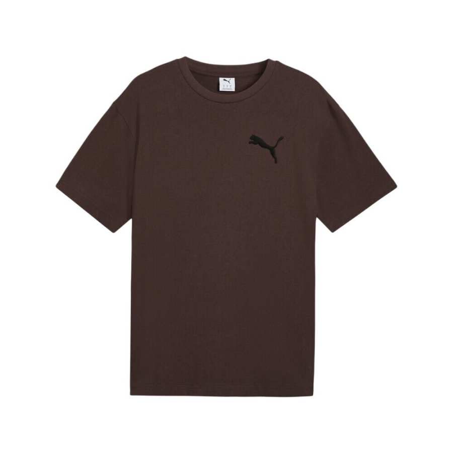 PUMA T Shirts Men's Brown Crew Neck Moderate