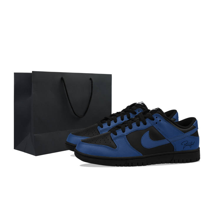 Nike Nike Dunk Low Leather Abrasion Resistant, Breathable, Slip Resistant Low top Casual Skate Shoes Men's Blue Black