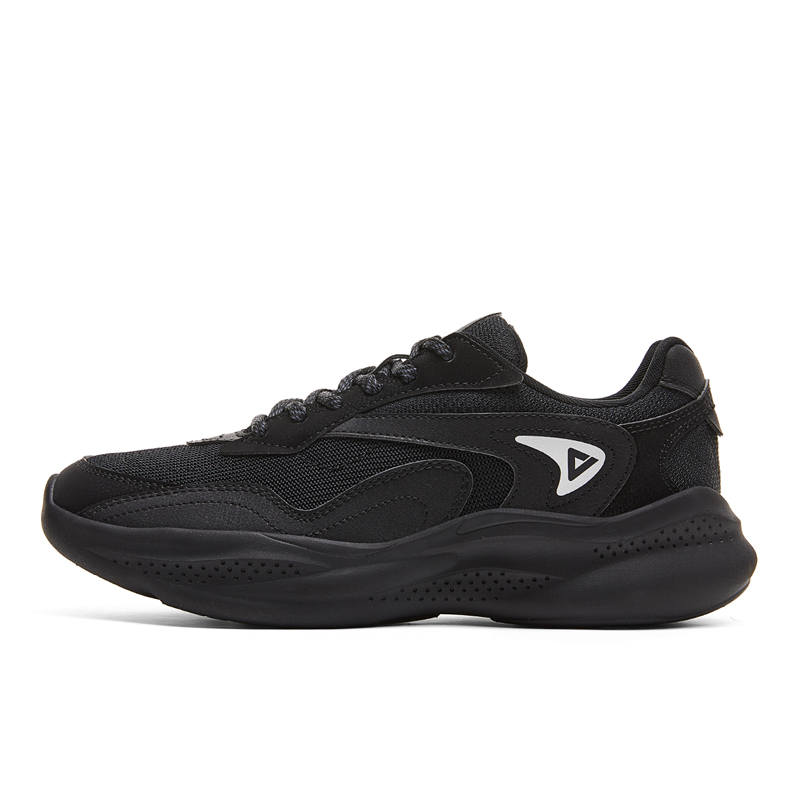PEAK Yuncheng Cushioning Slip Resistant Abrasion Resistant Breathable Lightweight Casual Shoes Men's All Black