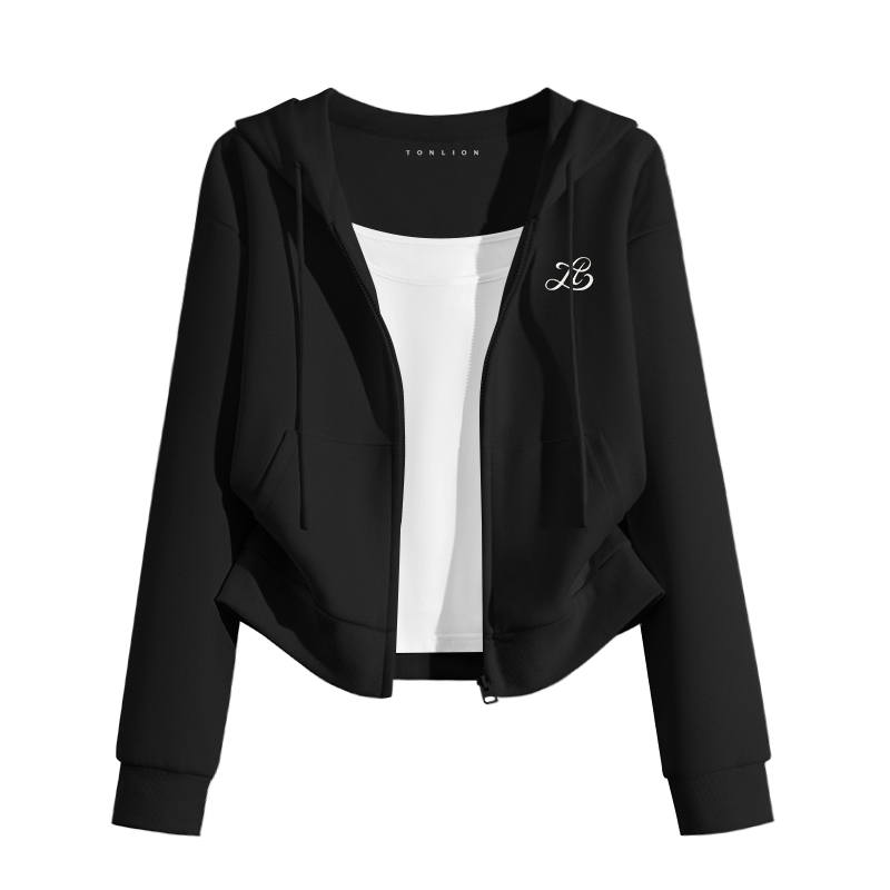 Tonlion Sweatshirts Women's Hooded Moderate Cardigan