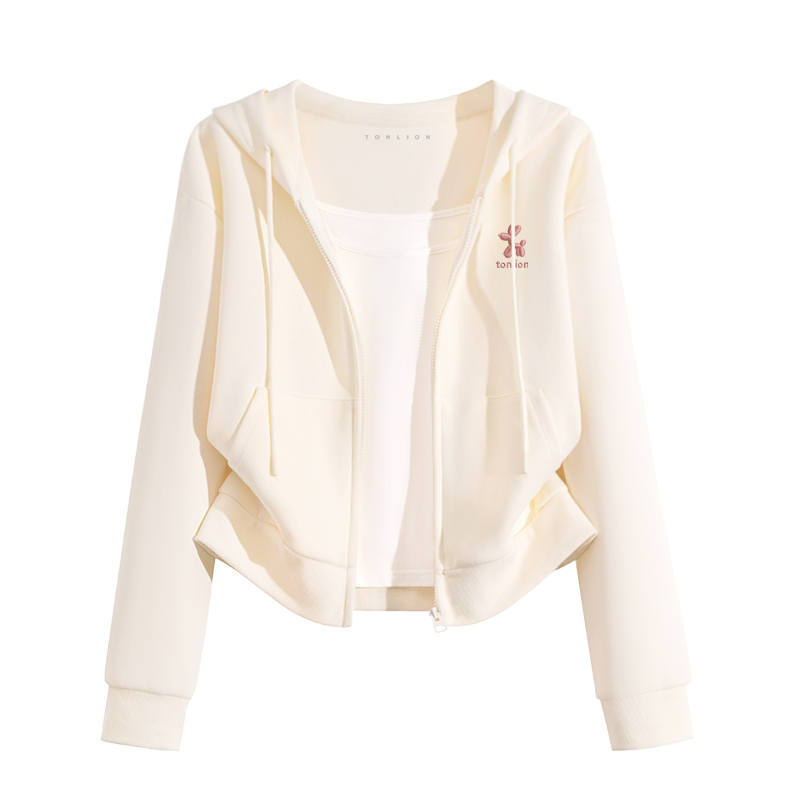 Tonlion Sweatshirts Women's Hooded Thin Cardigan