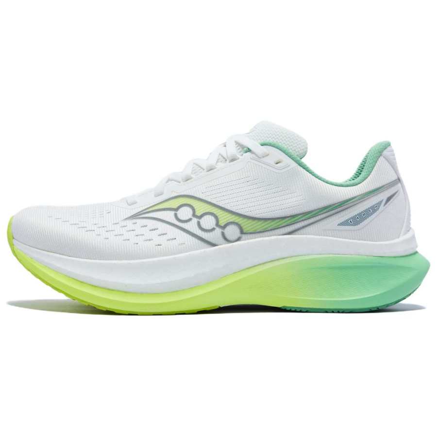 Saucony TIDE Wave 4 Mesh Breathable Rebound Casual Running Shoes Unisex White