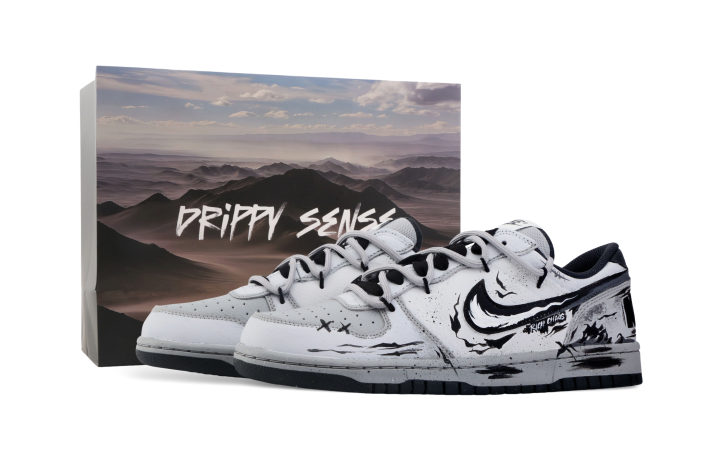 Nike Nike Big Drippy Zero Dimension Cushioning Abrasion Resistant Slip Resistant Low top Skateboard Shoes Men's Gray Black