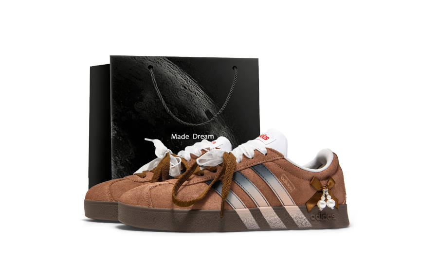 Adidas Adidas Vl Court Classic Synthetic Leather, Split Cow Leather Low top Skateboard Shoes Women's Brown