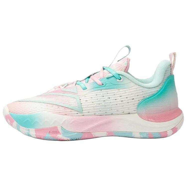PEAK Taichi Triangle 4.0 Cushioning Abrasion Resistant Low top Basketball Shoes Women's White Pink Green