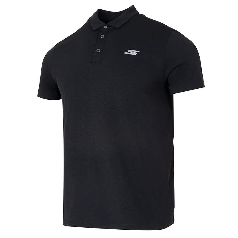 Skechers Polo Shirts Men's Smoke Black/03K8 Polo Collar Moderate