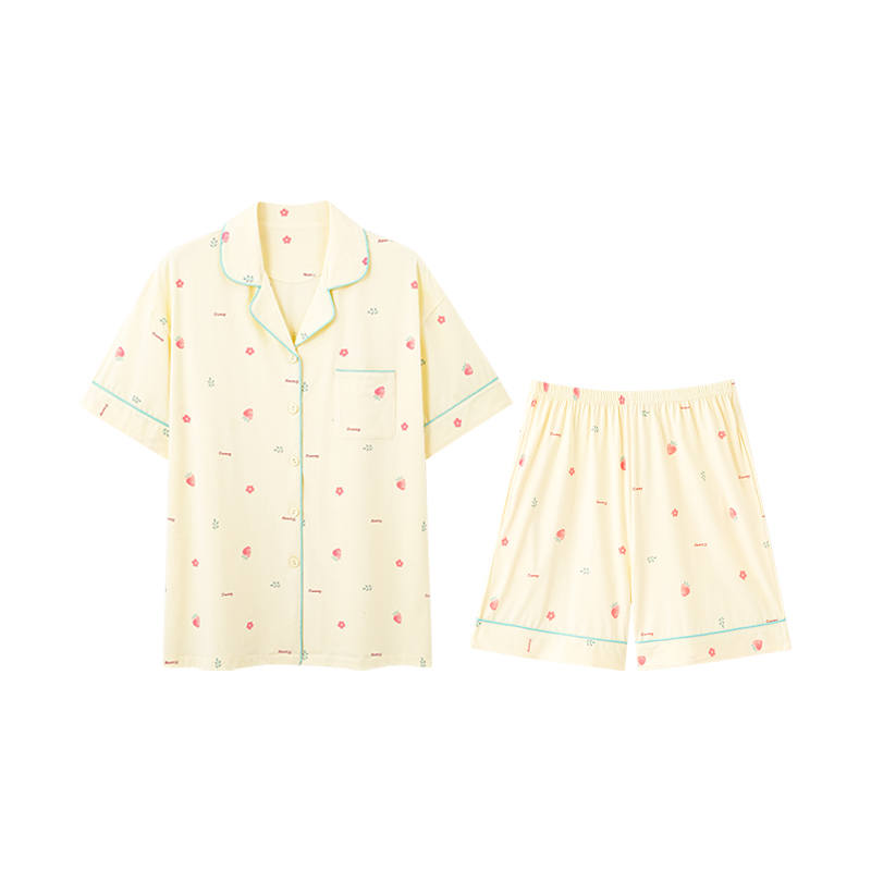 MIIOW MIIOW Pajama Set Women's Single Pack Yellow Stripes