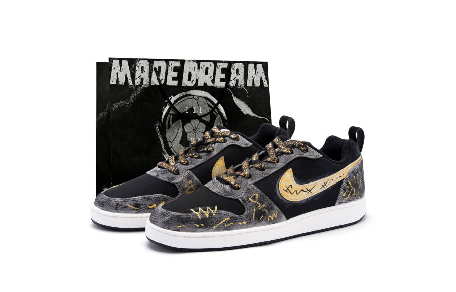 Nike Nike Court Borough Abrasion Resistant Breathable Low top Skateboard Shoes Men's Black Gray Gold