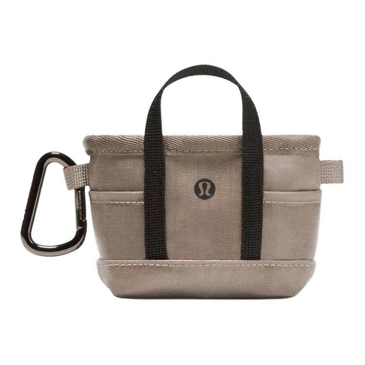 Lululemon Everyday Casual Thermoplastic PU Tote Coin Purse Unisex Beige White & Black