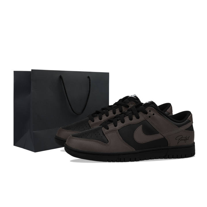 Nike Nike Dunk Low Leather Abrasion Resistant, Breathable, Slip Resistant Low top Casual Skate Shoes Men's Black Brown
