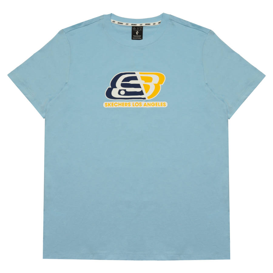 Skechers T Shirts Unisex Cerulean Sky Crew Neck Moderate