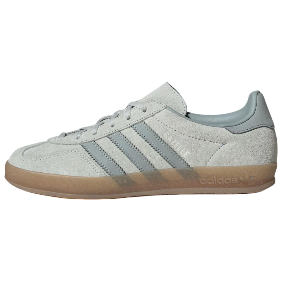 Adidas Originals GAZELLE INDOOR Cow Split Leather German Army Trainers Women's Linen Green