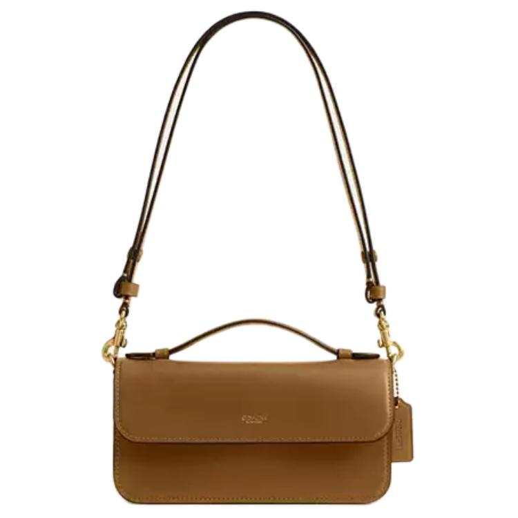 COACH Cow Leather Shoulder Bag Mini Women's Brown
