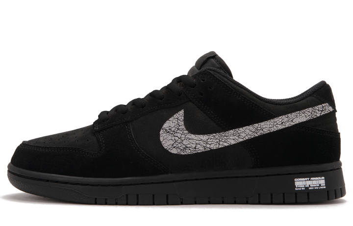 Nike Nike Dunk Black Record D Abrasion Resistant Low top Skateboard Shoes Unisex Black