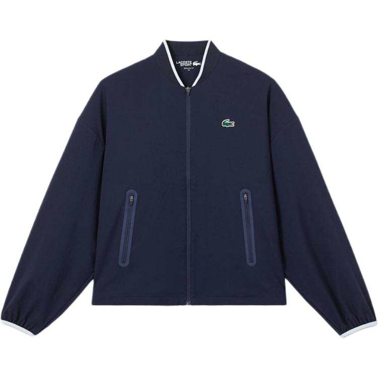 LACOSTE Jackets Women's 166/Navy Blue V Neck Moderate Pilot