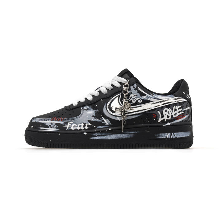 Nike Nike Air Force 1 Crying Blood Gothic Leather Abrasion Resistant Slip Resistant Low top Skateboard Shoes Unisex