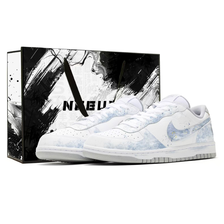 Nike Nike Big Blue Glaze Ink Splatter, Shopping Bag Height Increasing Abrasion Resistant Slip Resistant Low top