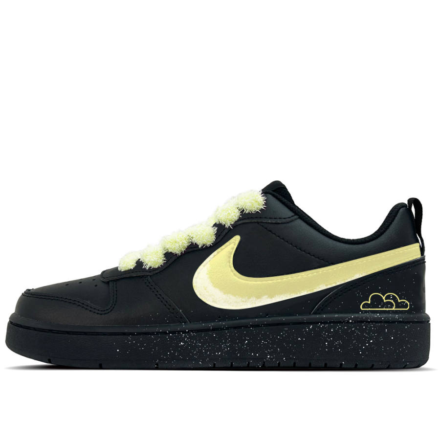 Nike Nike Court Borough Velvet Mist Mango Leather Low top Kids' Skateboarding Shoes Black Teenagers