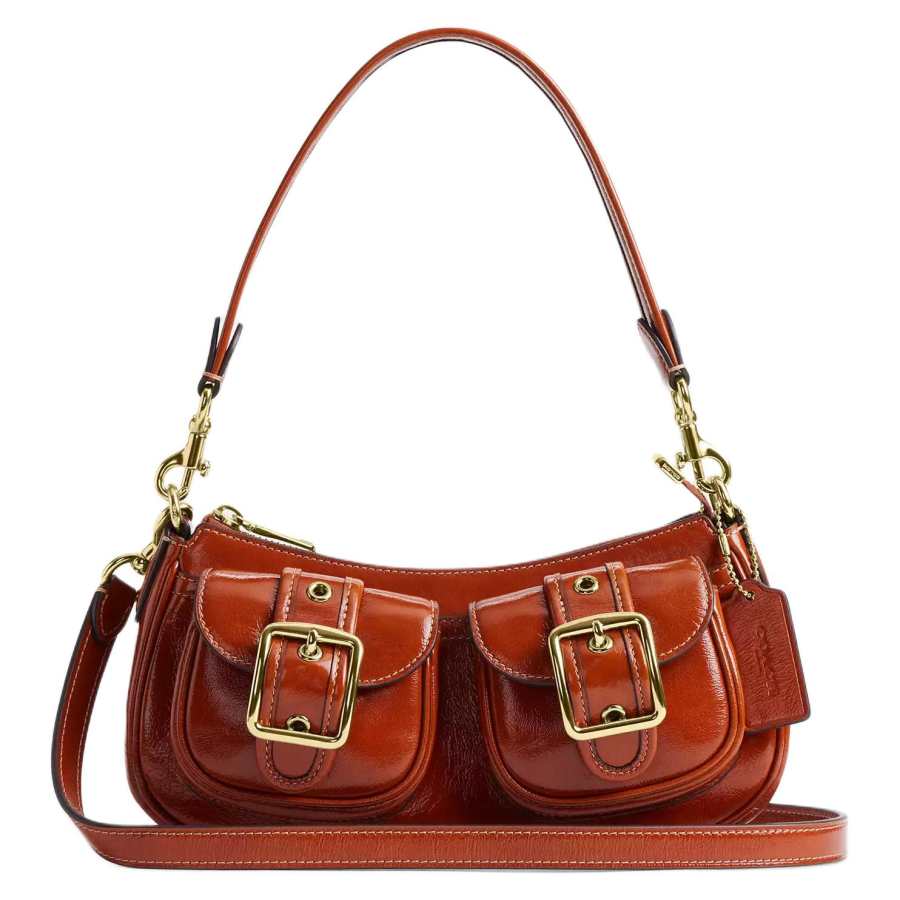 COACH COACH Ashton Leather Shoulder Bag Medium Women's Cinnamon