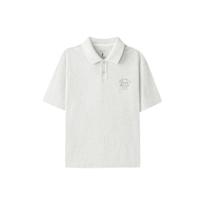 Skechers Polo Shirts Men's Light Heather Gray/0248 Polo Collar Moderate Straight Fit