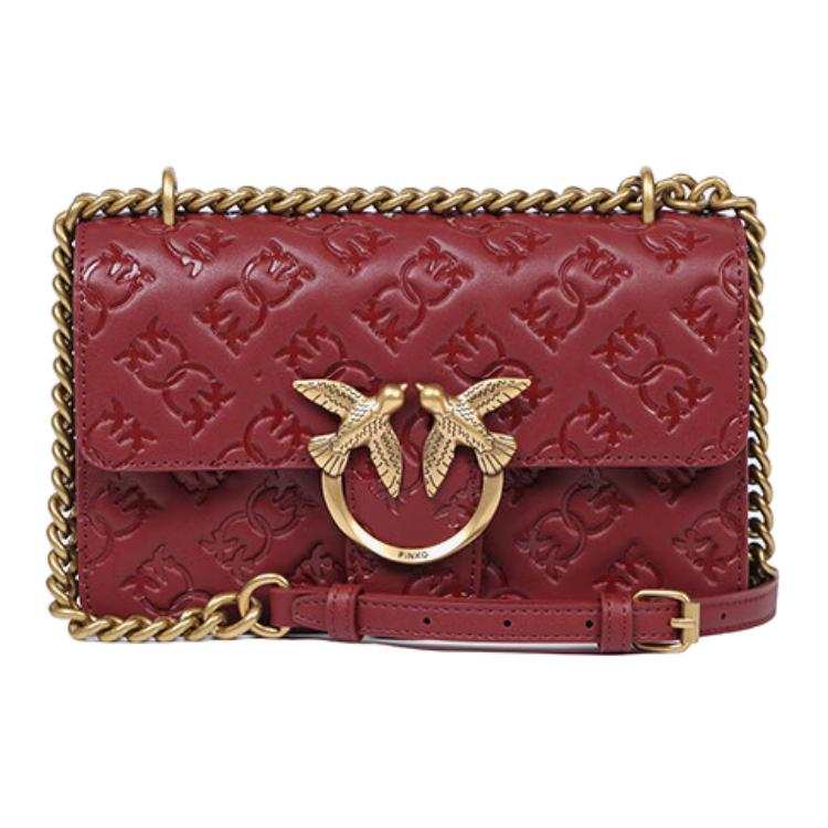 PINKO PINKO Cow Leather Crossbody Bag, Shoulder Bag Women's Red