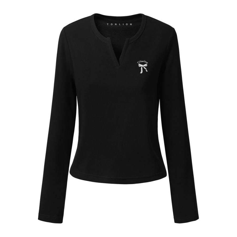 Tonlion T Shirts Women's V Neck Moderate Straight Fit