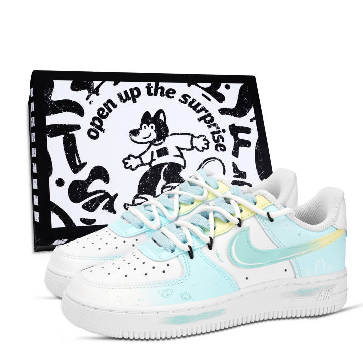 Nike Nike Air Force 1 Air Force 1 EMO Cat Leather Abrasion Resistant Slip Resistant Low top Skateboard Shoes Unisex