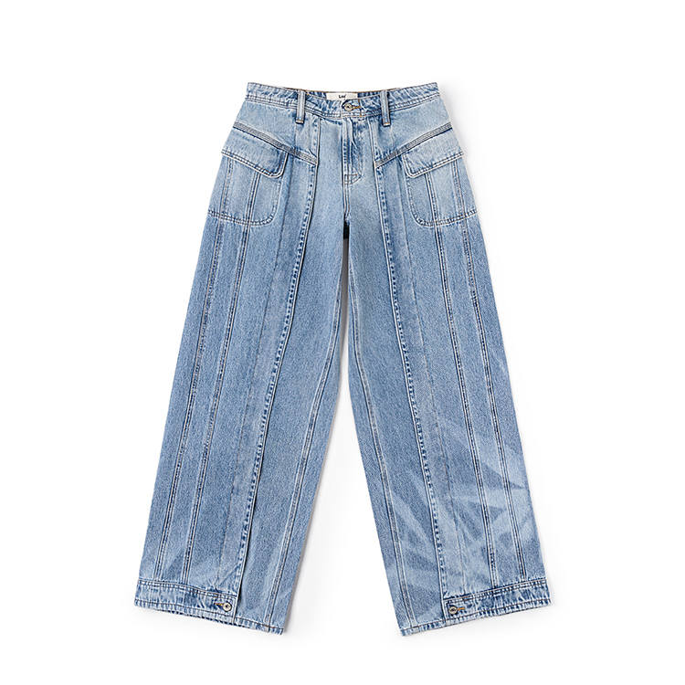 Lee X Feng Chen Wang Jeans Women's Light Blue Moderate Wide Leg Pants