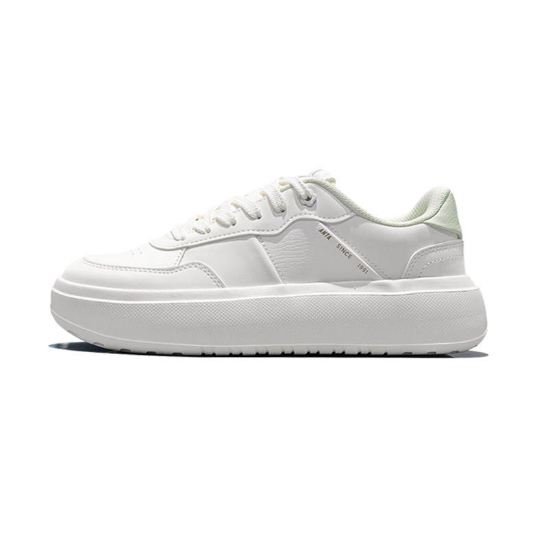 Anta Slip Resistant Cushioning Abrasion Resistant Balance Low top Skateboard Shoes Women's Ivory White/Sketch Green