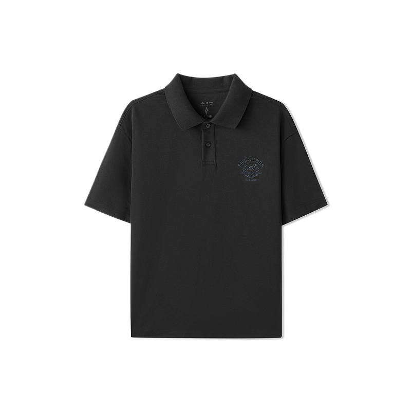Skechers Polo Shirts Men's Carbon Black Lapel Moderate