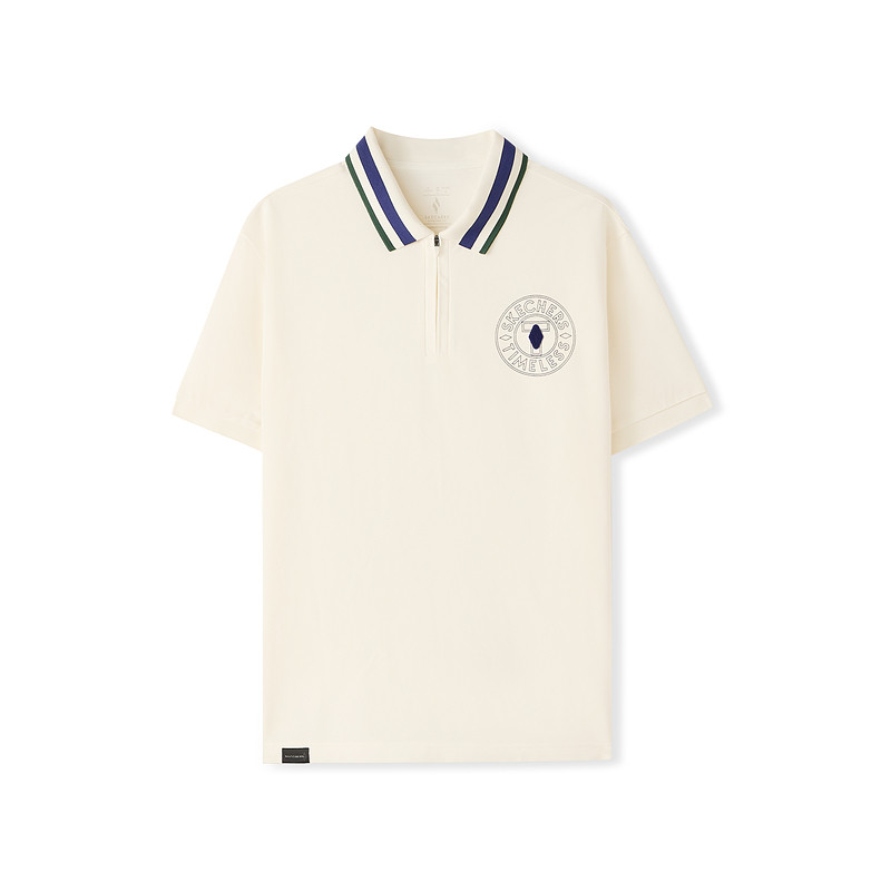 Skechers Polo Shirts Men's Beige Yellow/008D Lapel Moderate