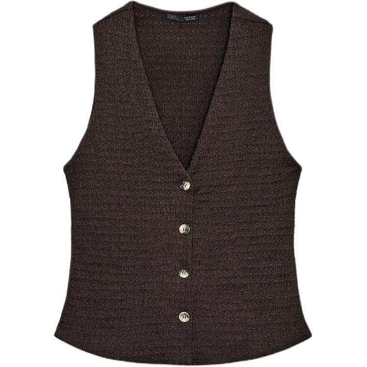 ZARA Tank Tops Women's Chocolate V Neck Other