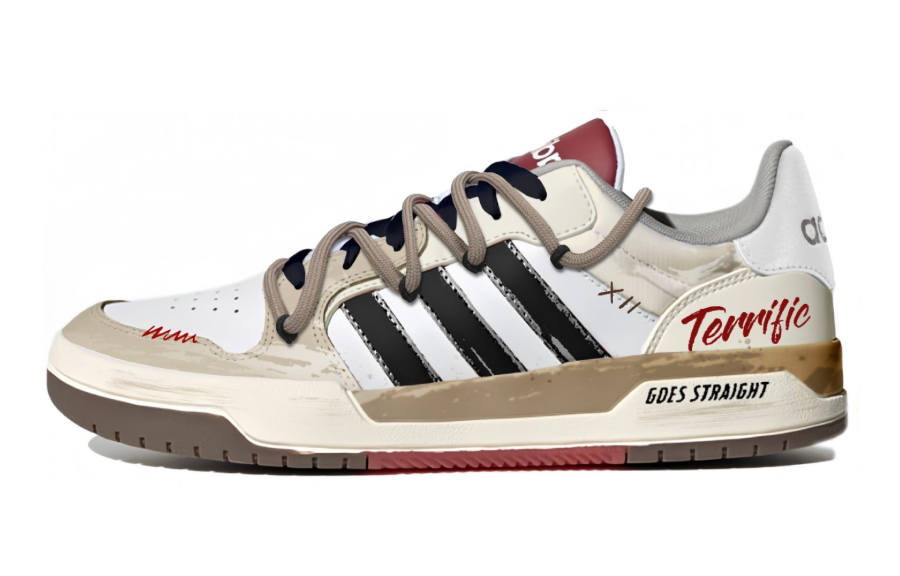 Adidas Neo Entrap Slip Resistant Low top Skateboard Shoes Unisex Khaki Red