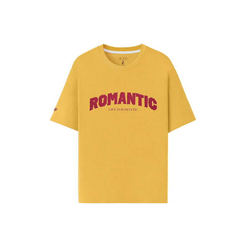 Skechers T Shirts Unisex Honey Yellow/06CE Crew Neck Moderate Straight Fit