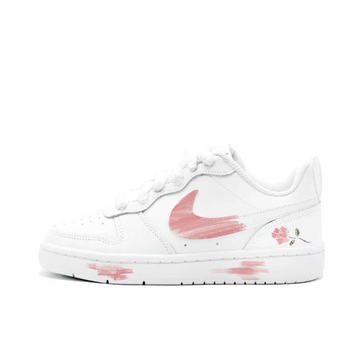 Nike Nike Court Borough 2 Floral Shadow Steps, Kung Fu Rabbit Leather Cushioning Abrasion Resistant Slip Resistant Low top