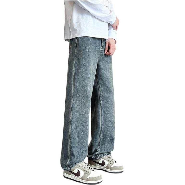 Tonlion Jeans Unisex Vintage Blue Moderate Wide Leg Pants