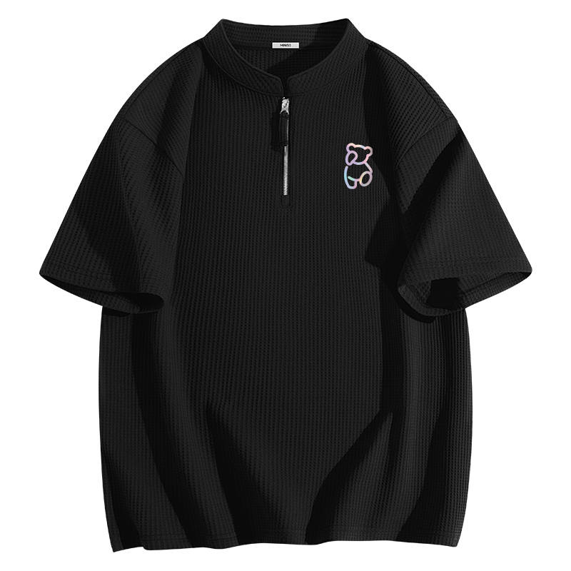 MINISO T Shirts Unisex Stand Collar Moderate Straight Fit