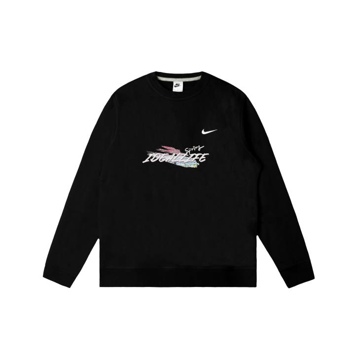 Nike Nike Club Sweatshirts Men's Black Crew Neck Moderate Regular